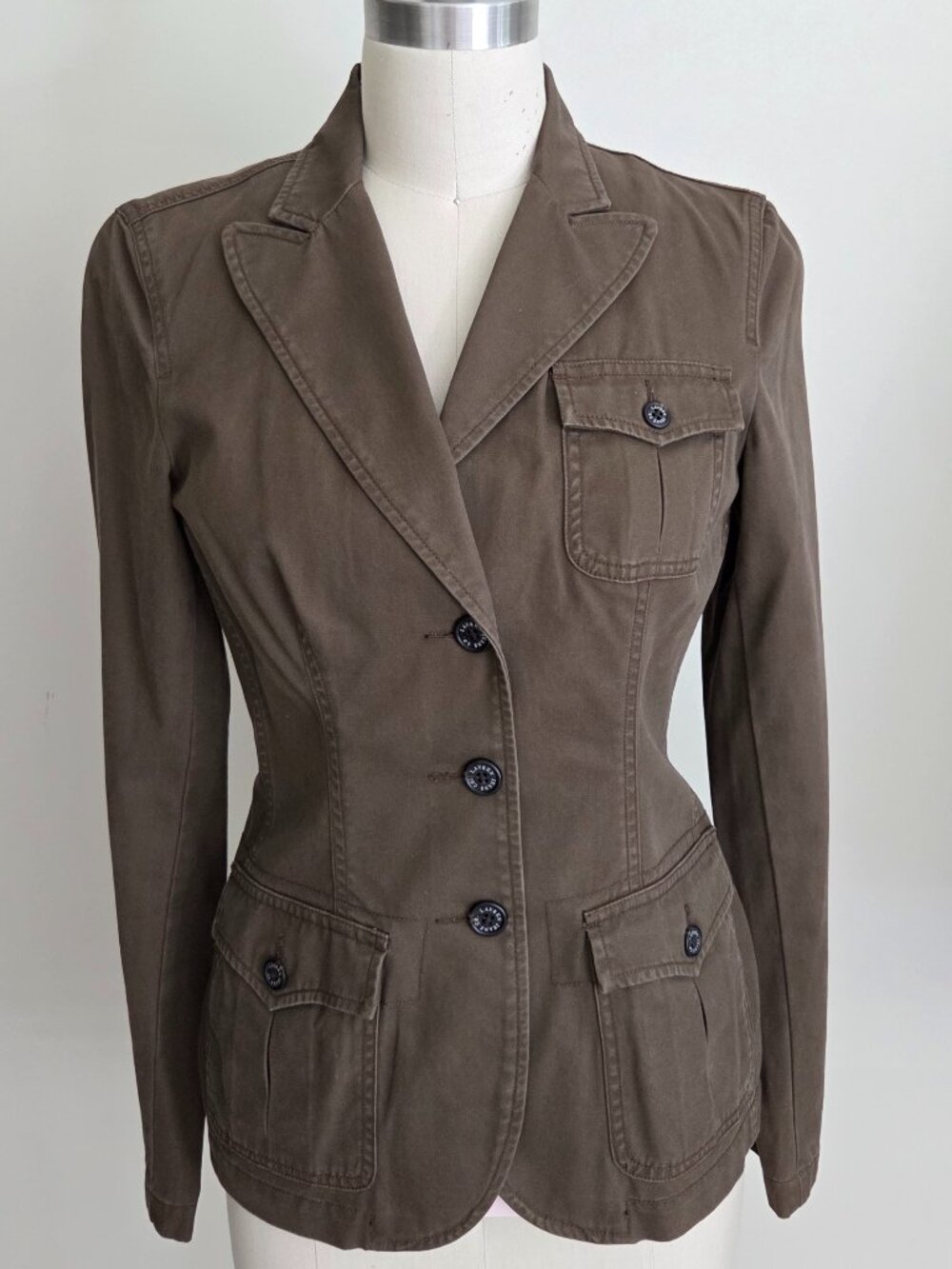 Ralph Lauren Chocolate Brown Cotton Safari Blazer